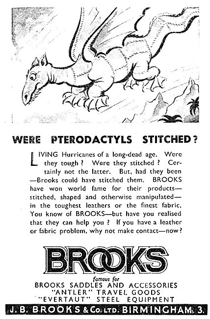 J.B.Brooks Aviation Leatherwork. Saddles & Antler Travel Goods   