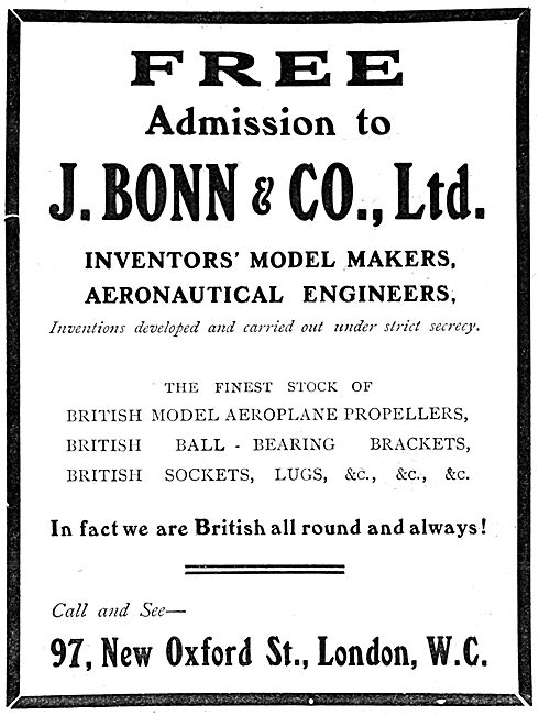 J.Bonn & Co. Prototypers, Model Makers & Aeroplane Accessories   