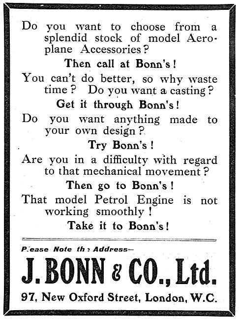 J.Bonn & Co. Prototypers, Model Makers & Aeroplane Accessories   