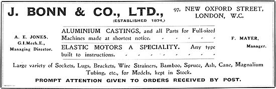 J.Bonn (A.E.Jones G.I. Mech E) Aluminium Castings For Aeroplanes 