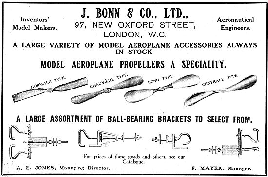 J.Bonn Model Aeroplane Propellers & Accessories                  