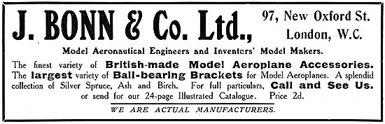 J.Bonn & Co. Model Aircraft Engineers. Inventors Models          