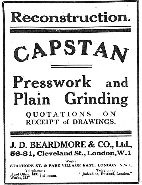 J.D.Beardmore & Co - Capstan Presswork & Grinding                