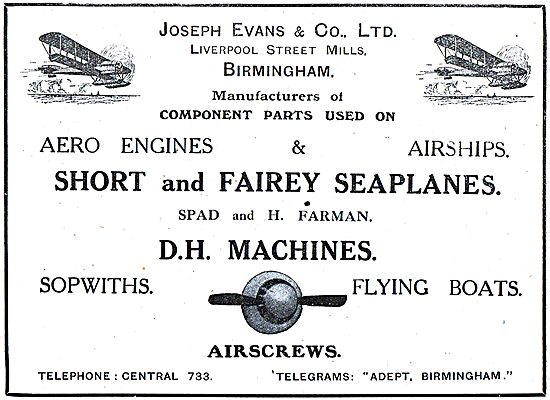 Joseph Evans & Co. Liverpool Street Mills. Birmingham            