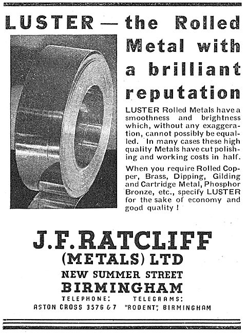 J.F.Ratcliff - Luster Rolled Metal  New Summer Street, Birmingham