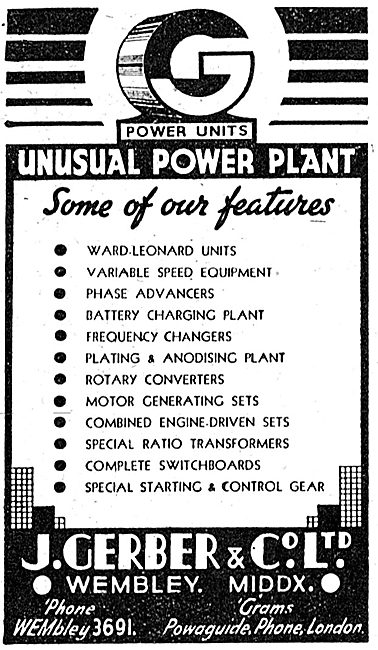 J.Gerber & Co. Wembley. Industrial Power Plant. 1942             