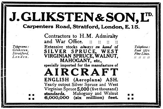 J.Gliksten & Son - Timber Importers - Aircraft Timber Suppliers  