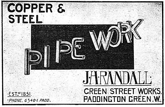 J H Randall Copper & Steel Pipework For Aeroplane Manufacturers  