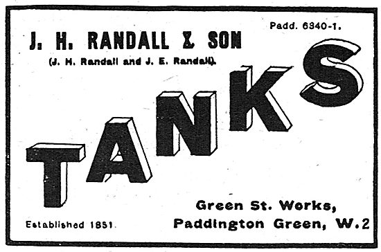 J H Randall & Co Fuel & Oil Tanks For Aircraft                   