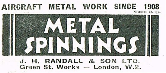 J H Randall Metal Spinnings Green St Works                       