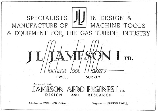 J.L.Jameson. Jigs,Tools,Machine Tools & Gauges                   