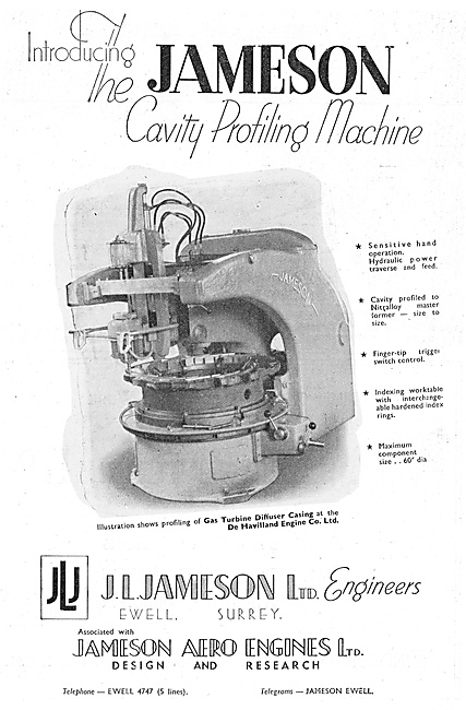 J.L.Jameson. Machine Tools. Jameson Cavity Profiling Machine     