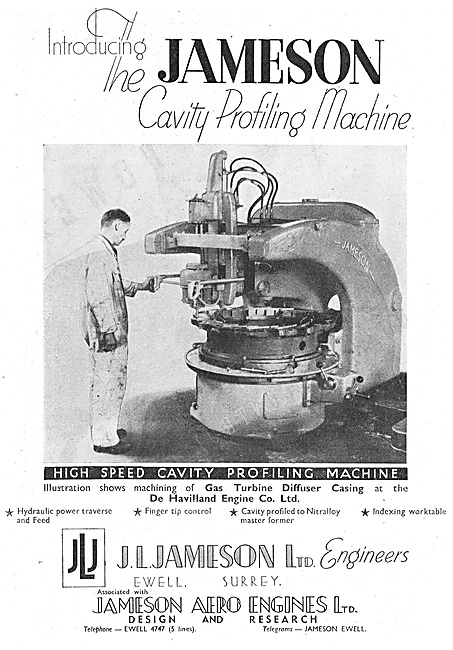 J.L.Jameson. Machine Tools. Jameson Cavity Profiling Machine     