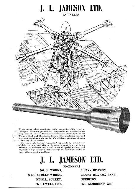 J.L.Jameson Engineers. Jigs,Tools,Machine Tools & Gauges         