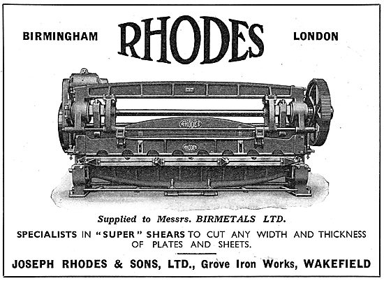 J.Rhodes & Sons. Machine Tools. Super Shears                     