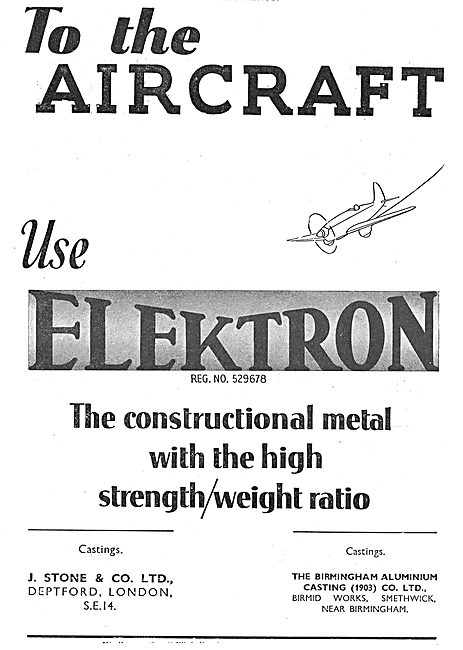 J.Stone & Co - Elektron Metals For Aircraft Construcors          