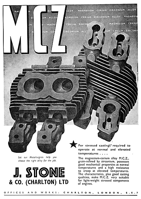 J,.Stone & Co - Light Alloy & Elektron Castings. M.C.Z. MCZ      