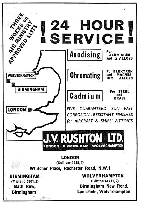 J.V. Rushton Anodising & Chromating.                             