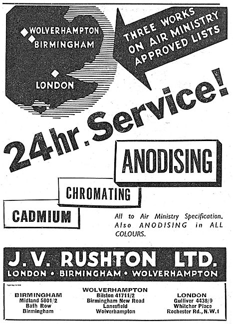 J.V. Rushton Anodising & Chromating.                             