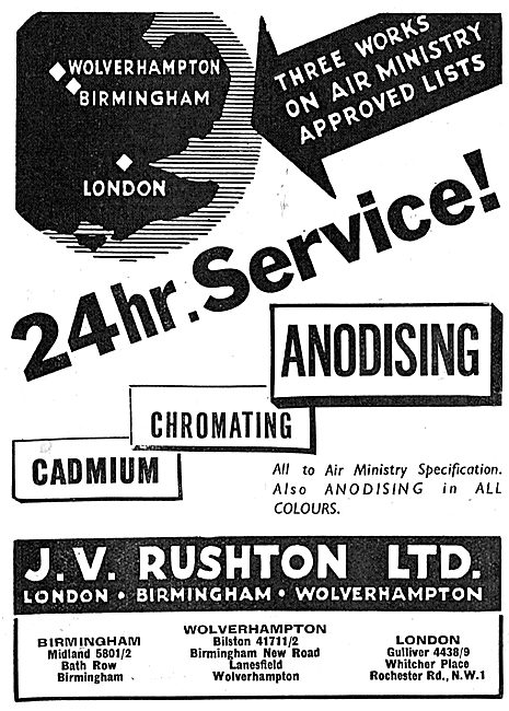 J.V. Rushton Anodising & Chromating.                             