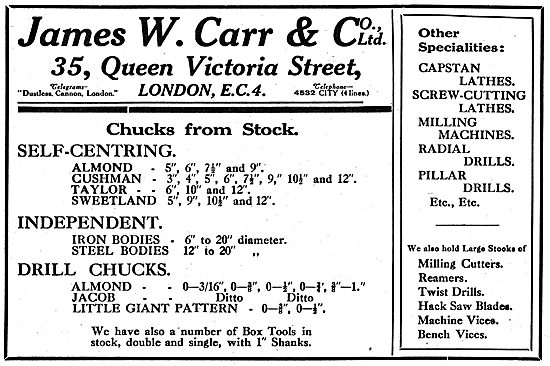 James W.Carr & Co - Machine Shop Tools & Accessories             