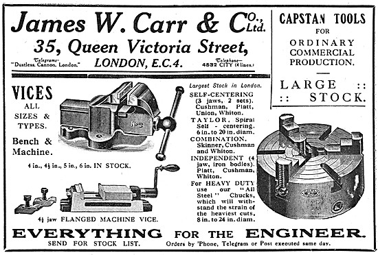 James W.Carr  Machine Shop Tools & Accessories                   