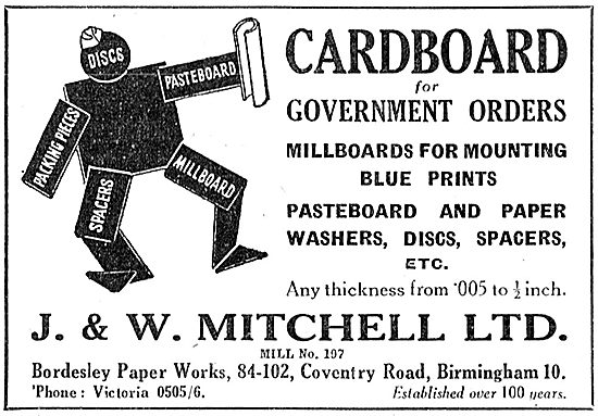 J.& W.Mitchell - Cardboard, Pasteboard & Millboards              