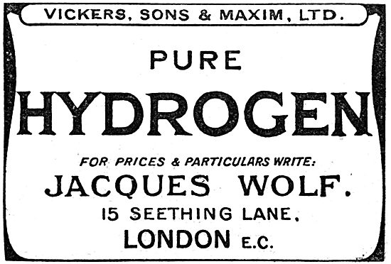 Vickers, Sons & Maxim Ltd. Jacques Wolf. Pure Hydrogen           