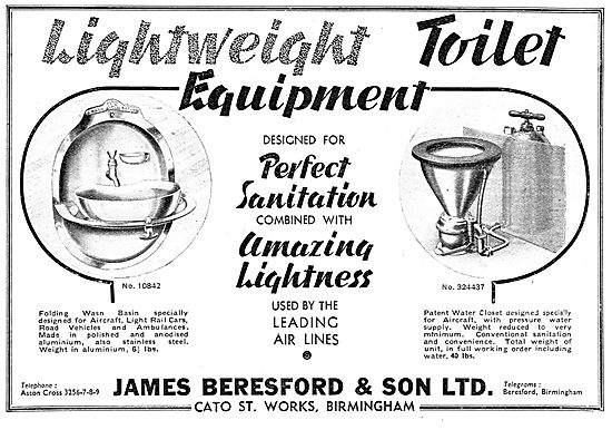 James Beresford Cato St Works. Lightweight Aircraft Toilets      