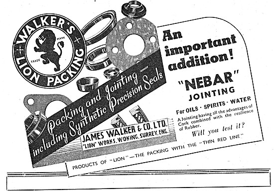 James Walker. Lion Packings & Jointings. NEBAR Jointing          