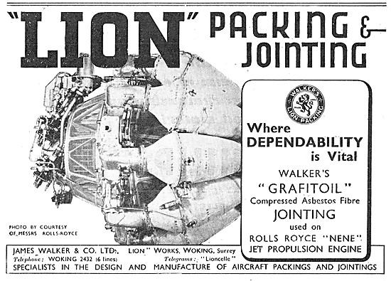 James Walker. Lion Packings & Jointings. GRAFITOIL               