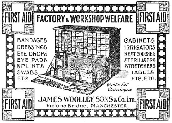 James Wooley. First Aid KIts For Factories & Workshops. 1919     