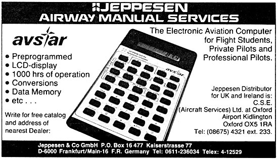 Jeppesen Avstar Electronic Aviation Computer                     