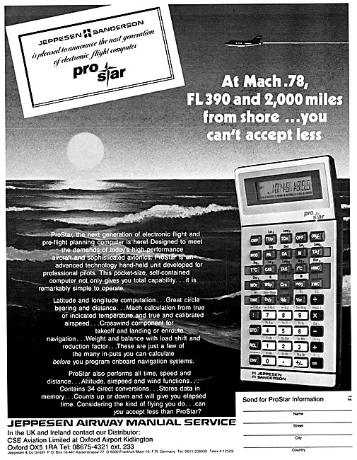 Jeppesen Airway Manuals - Jeppesen Pro Star Navigation Calculator