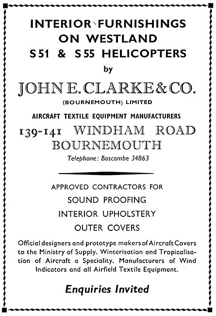 John E.Clarke & Co. Bournemouth. Interior Furnishings            