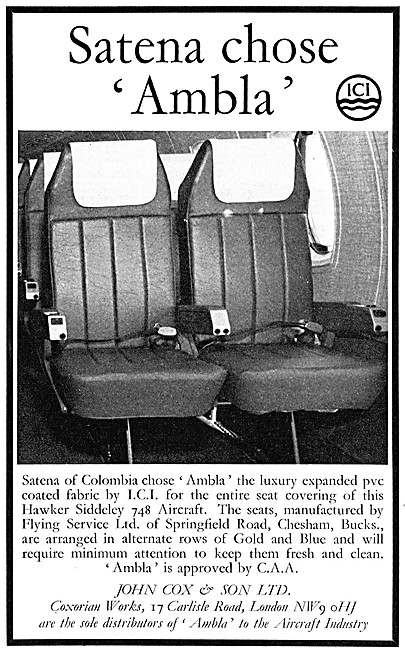 John Cox. ICI  AMBLA Expanded PVC Fabric Seat Coverings          