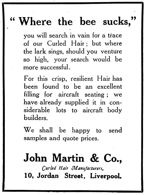 John Martin & Co. Curled Hair Manufacturers                      