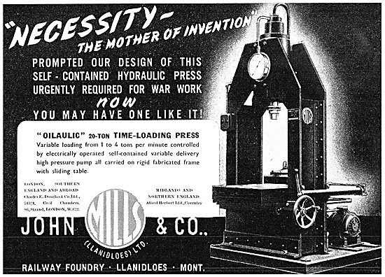 John Mills Engineering Machinery. - Oilaulic Time-Loading Press  