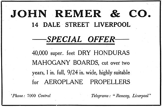 John Remer & Co - Aircraft Timber Specialists                    