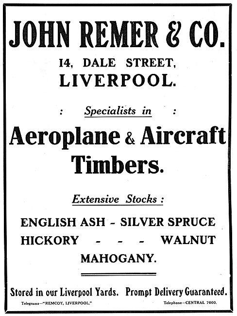 John Remer & Co - Aircraft Timber Specialists                    