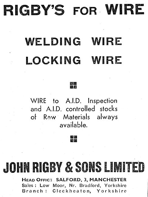 John Rigby & Sons - Aero Steel Wires, AGS & General Engineering  