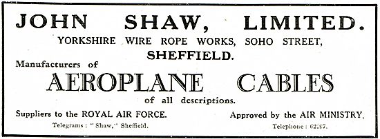 John Shaw Ltd - Yorkshire Wire Rope Works - Aeroplane Cables     