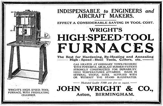 John Wright & Co: Wright's High-Speed-Tool Furnaces. 1918        