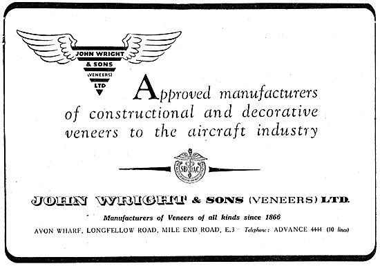John Wright & Sons Decorative Veneers For The Aircraft Industry  