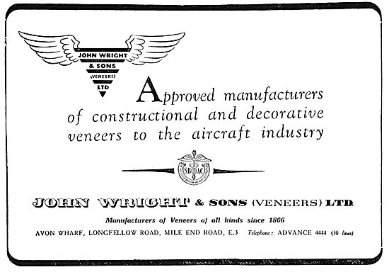 John Wright & Sons Decorative Veneers For The Aircraft Industry  