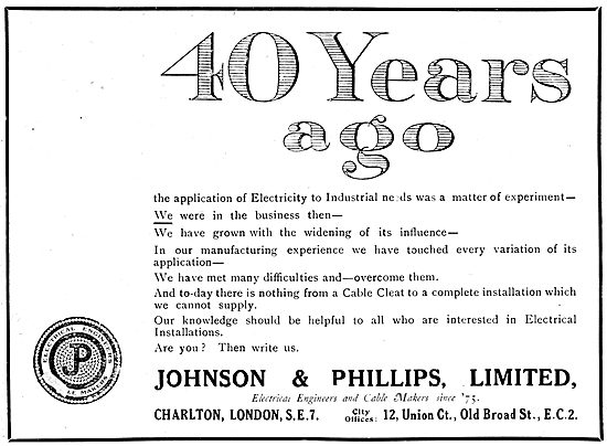 Johnson & Phillips Electrical Engineers & Equipment Manufacturers