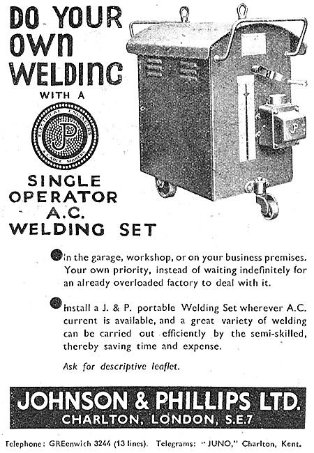 Johnson & Phillips A.C.Welding Set                               