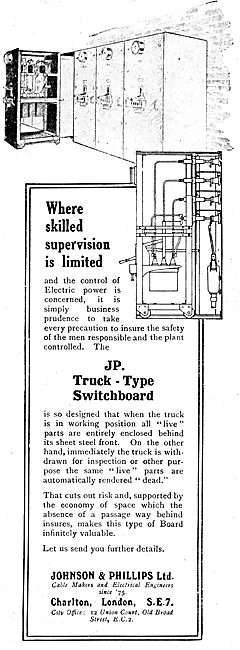 Johnson & Phillips Cable Makers & Electrical Engineers. 1920     