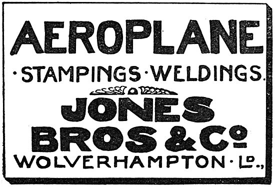 Jones Brothers & Co.  Aircraft  Pressings & Weldings             