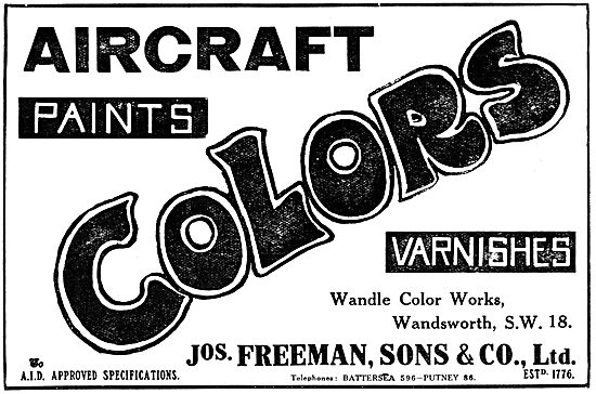 Joseph Freeman, Sons & Co  - Aircraft Paints & Varnishes         